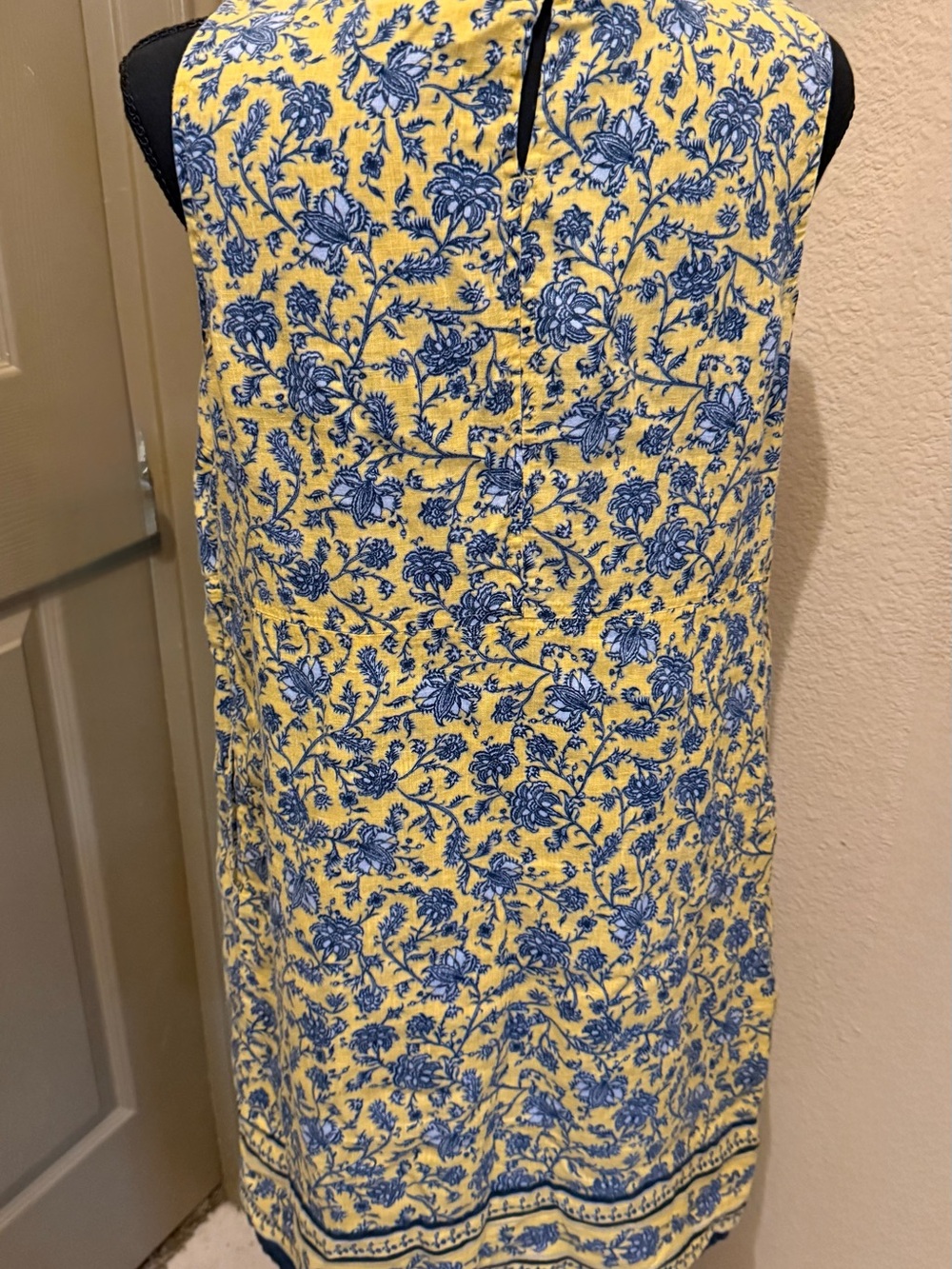 J. Jill Yellow Dress with Navy Floral Print - Picture 7 of 7
